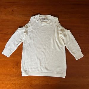 White Open-Shouldered Women’s Sweater